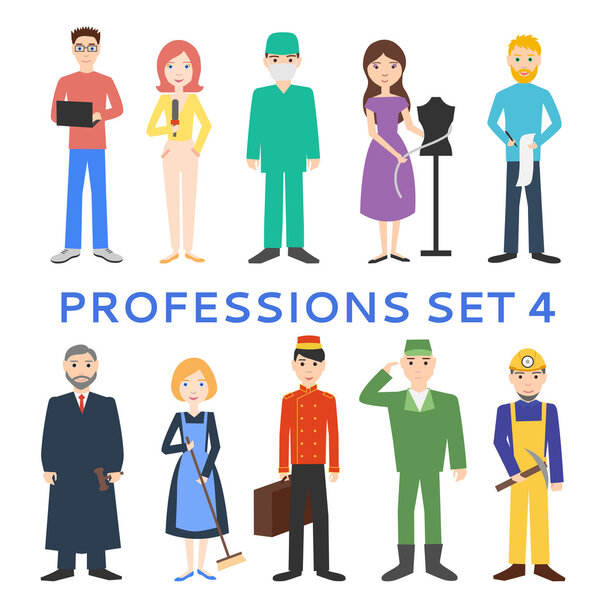 Профессии, форма, работа. Набор векторных значков
.