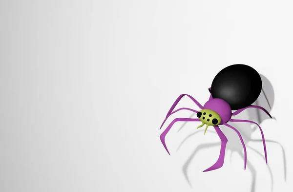 白い背景を持つ面白いカラフルなクモの漫画 — ストック写真