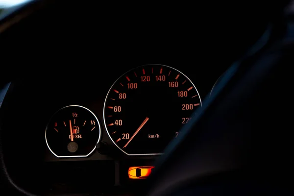 Fuel Marker Speedometer Car Frame — Stock Photo, Image