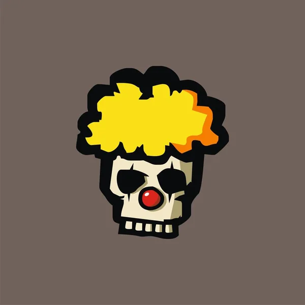 Crâne Avec Caractère Clown Semble Approprié Pour Les Images Shirt — Image vectorielle