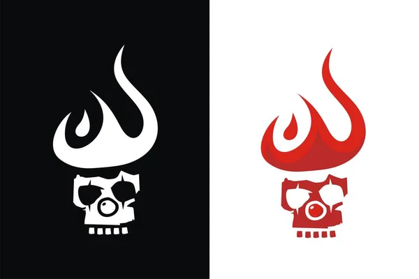 Clown Skull Logo Fire Hair Suitable Identity Logos Brands Teams — стоковый вектор