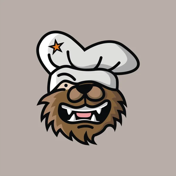 Vector Illustration Cute Tiger Chef Mascot Logo Suitable Team Logos — Image vectorielle