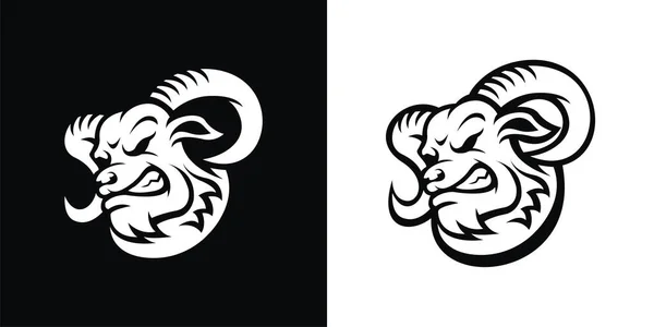 Vector Illustration Goat Head Mascot Suitable Identity Logos Brands Teams — стоковый вектор