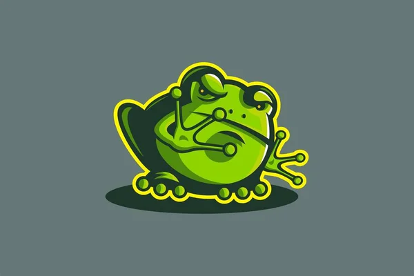 Vector Illustration Frog Mascot Logo Suitable Team Logos Communities Other — Vetor de Stock