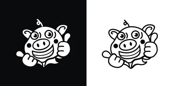 Vector Illustration Funny Pig Laughing Suitable Identity Logos Brands Teams — Image vectorielle