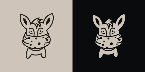 Vector Illustration Cute Rabbit Wearing Mask Silhouette Suitable Team Logos — Stockvector