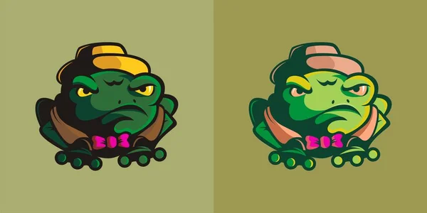 Mascot Frog Hat Suitable Team Logos Communities Graphic Needs — Vetor de Stock