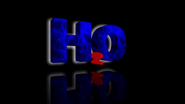 Chemical formula for water H2O — Stock Video