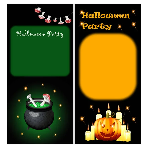 Conjunto Banderas Halloween — Archivo Imágenes Vectoriales