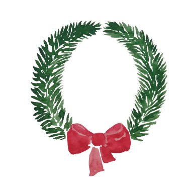 Yay ile çam iğnelerinden yapılmış Noel çelengi