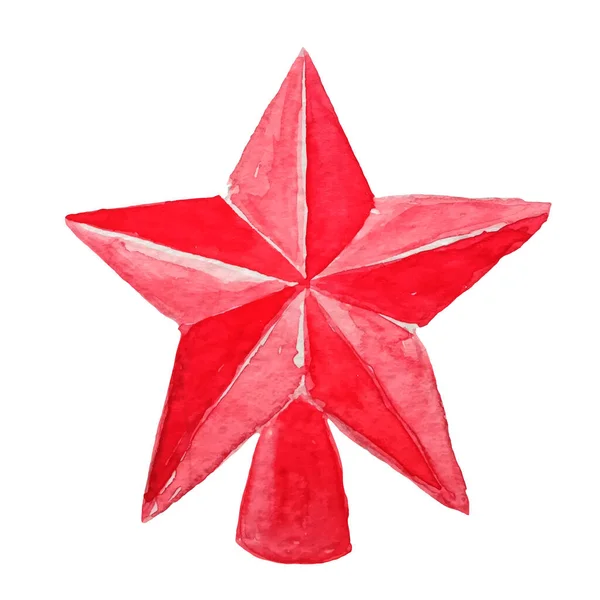 孤立した赤いクリスマスの星 — ストックベクタ