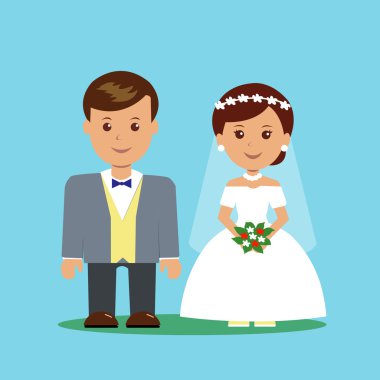 damat gelin düğün vektör