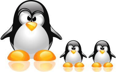 sevimli penguen ve ailesi