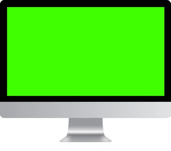 stock vector computer monitor green screen
