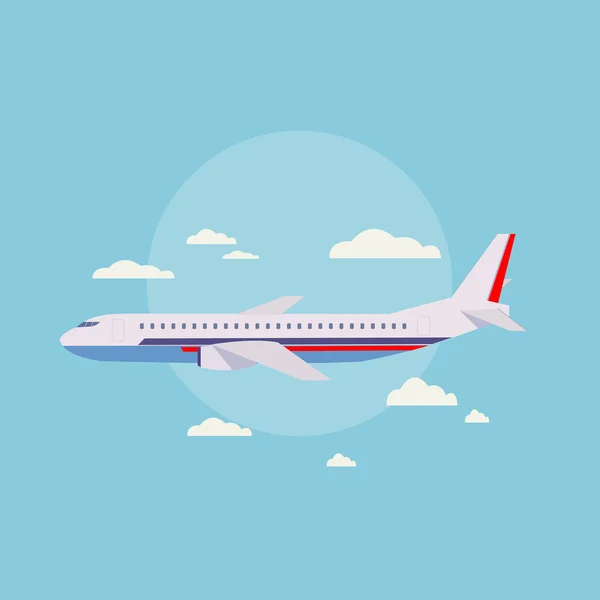 Velké letadlo s cestovním — Stockový vektor
