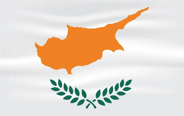 Cipro Bandiera Vettoriale Illustrazione Con Effetto Ondulato Tessile — Vettoriale Stock