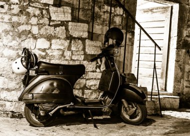 Vintage Motorcycle parked