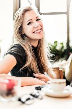 woman during coffee break