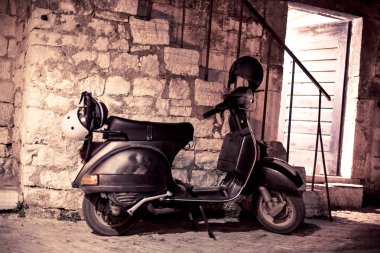 Vintage Motorcycle parked