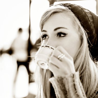 woman during coffee break