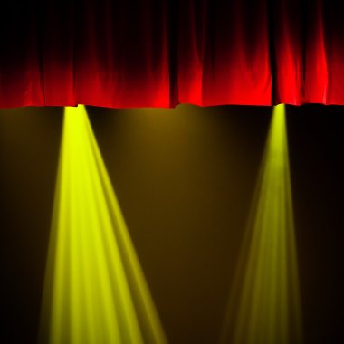 Yellow stage lights at theater