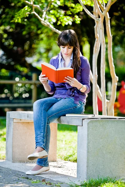 Woman reading a book — Stock Photo, Image