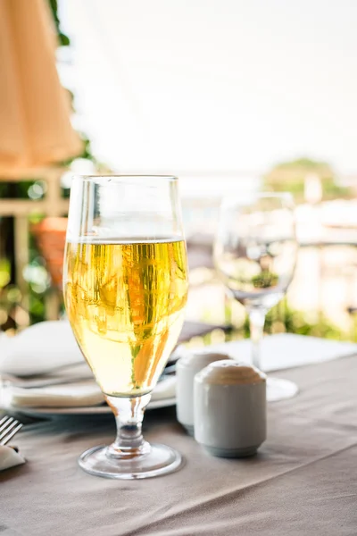 Fresh beer on a table — Stock Photo, Image