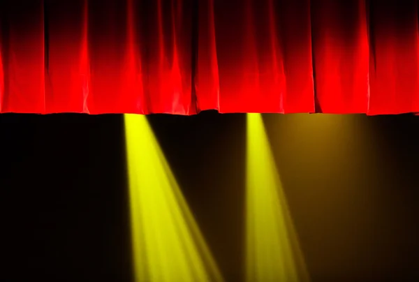 Yellow stage lights at theater — Zdjęcie stockowe