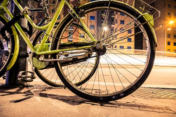 Bicycle  parked on the street — Stock Photo, Image