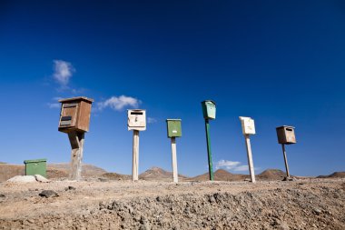 Posta posta kutuları La Pared kasaba yakınlarında