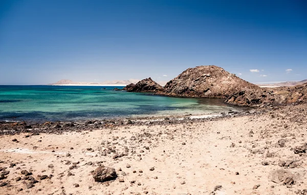 Paysage marin volcanique. Los Lobos île — Photo