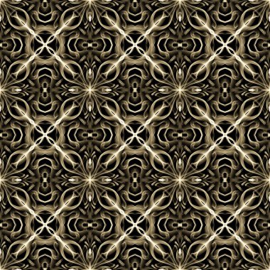 Kusursuz süs deseni, siyah üzerine bej duman.