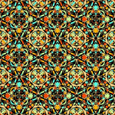 Kusursuz süs deseni, renkli etnik geçmiş