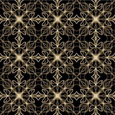 Kusursuz süs deseni, siyah üzerine bej duman.