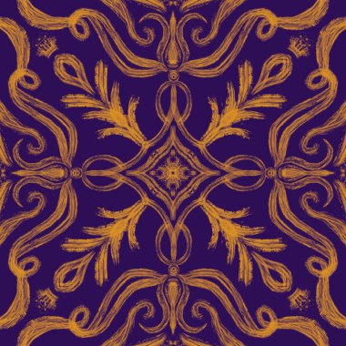 Kusursuz süs deseni, sarı ve mor