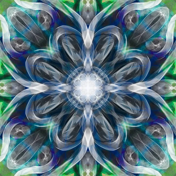 Безшовний Декоративний Візерунок Зелений Синій — стокове фото