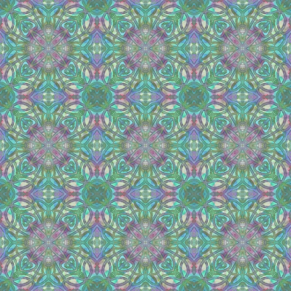 Seamless Ornamental Pattern Green Purple Paint Texture — Stock Photo, Image