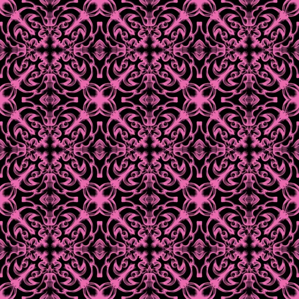 Bezešvé Ornamentální Vzor Růžové Černé — Stock fotografie