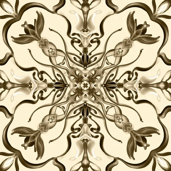 Hladký Ornamentální Vzor Hnědý Béžové — Stock fotografie