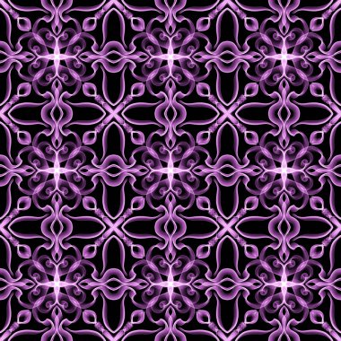 Kusursuz süs deseni, siyah üzerine pembe duman.