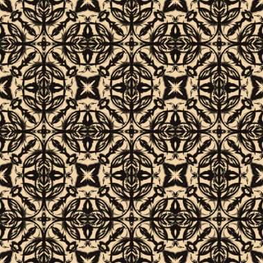 Kusursuz desen, bej üzerine siyah süs.