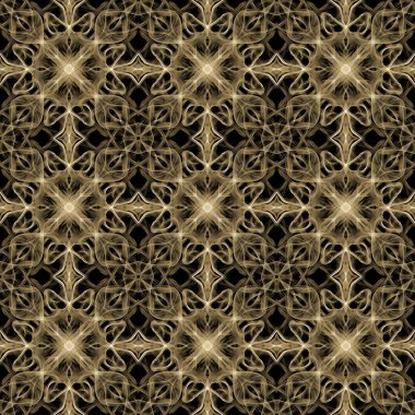 Kusursuz süs deseni, siyah üzerine bej duman.