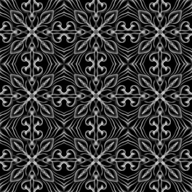 Kusursuz süs deseni, siyah ve beyaz.