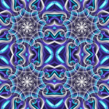 Kusursuz süs deseni, mavi duvar kağıdı.