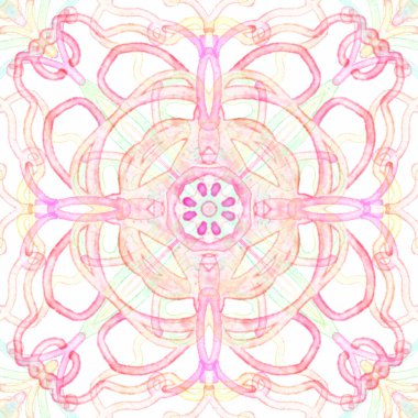 Kusursuz süs deseni, pembe, sarı ve yeşil beyaz üzerine