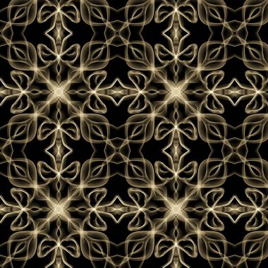 Kusursuz süs deseni, siyah üzerine bej duman.