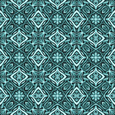 Kusursuz süs deseni, siyah üzerine yeşil duman.