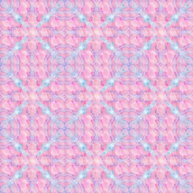 Kusursuz süs deseni, pembe ve mavi.