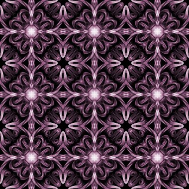 Kusursuz süs deseni, siyah üzerine pembe duman.