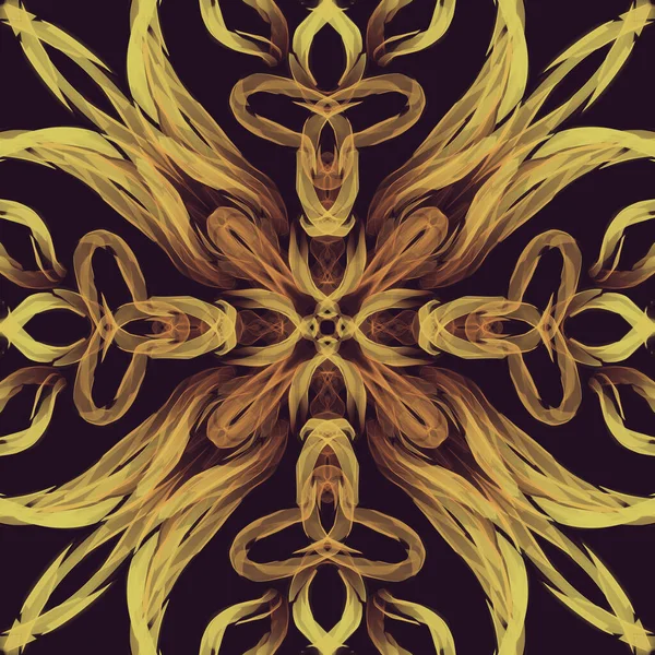 Seamless Ornamental Pattern Yellow Brown Smoke Black — Stock Photo, Image